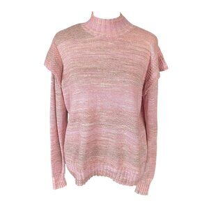 Candace Cameron Bure light pink long sleeve mock neck pullover sweater women's S